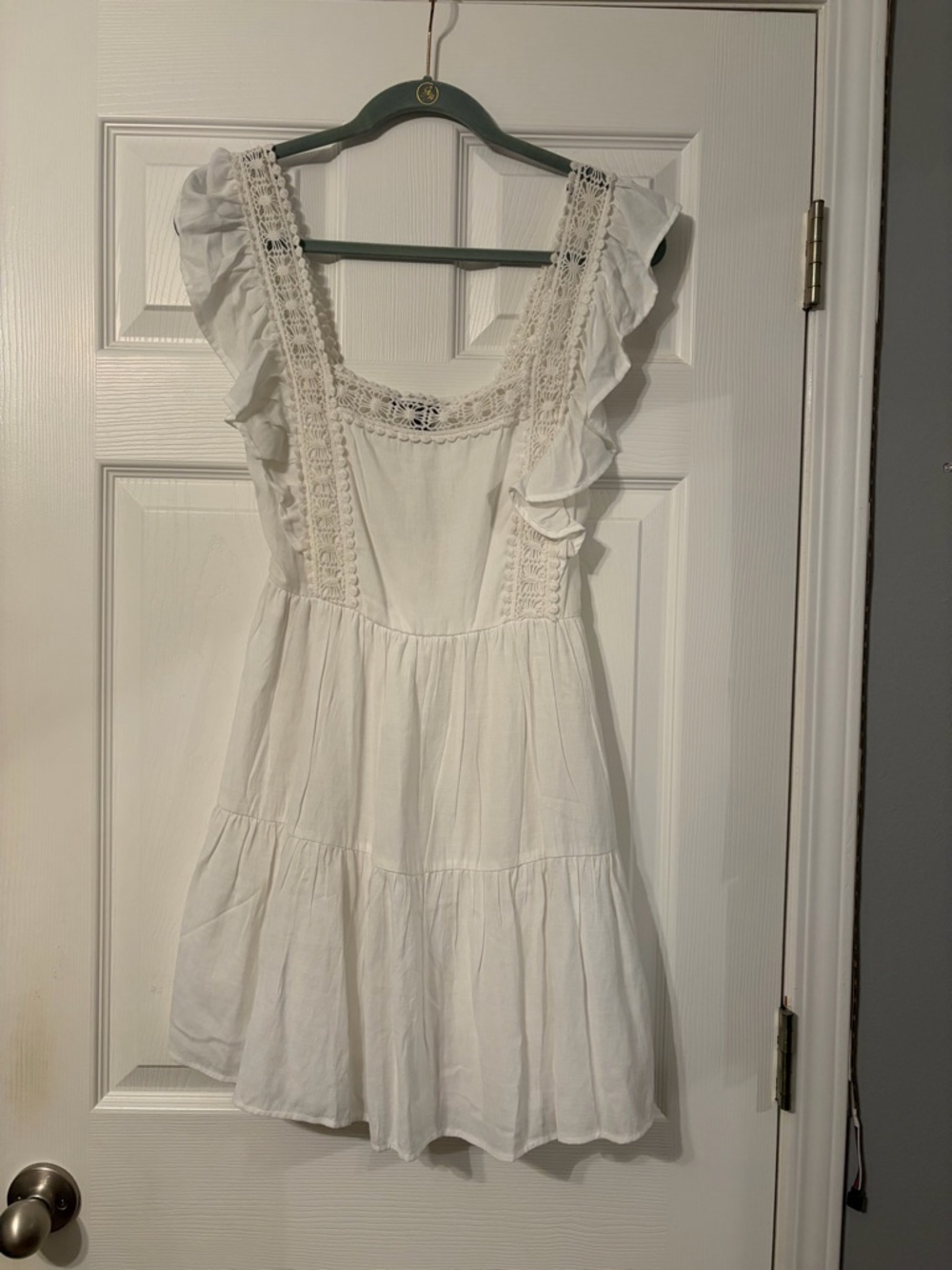 Women’s White Crochet-Trim Dress